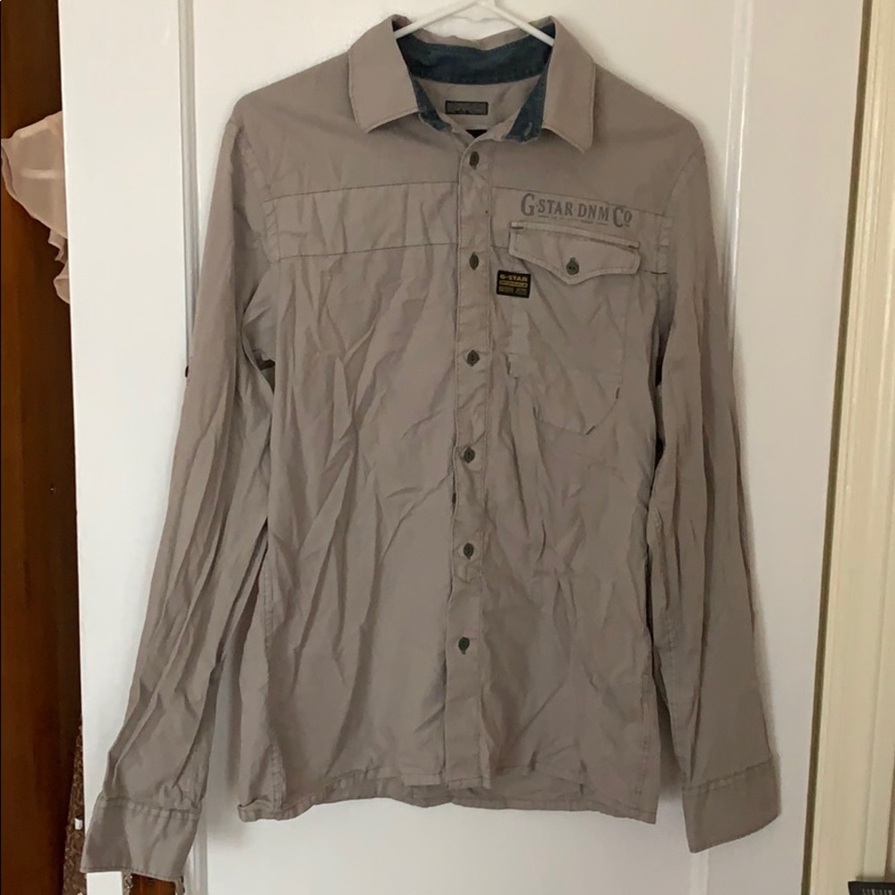 G Star Raw gray button down